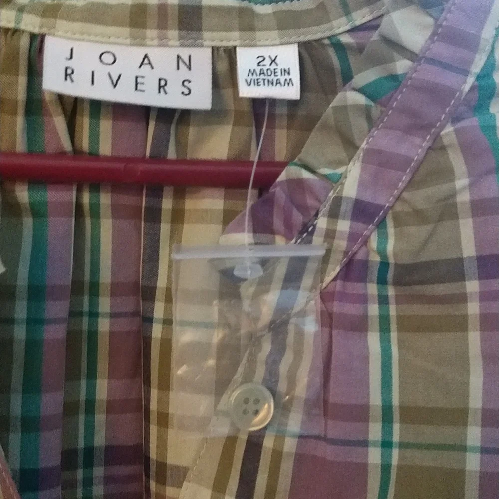Joan Rivers Plaid Button Down - Picture 3 of 5